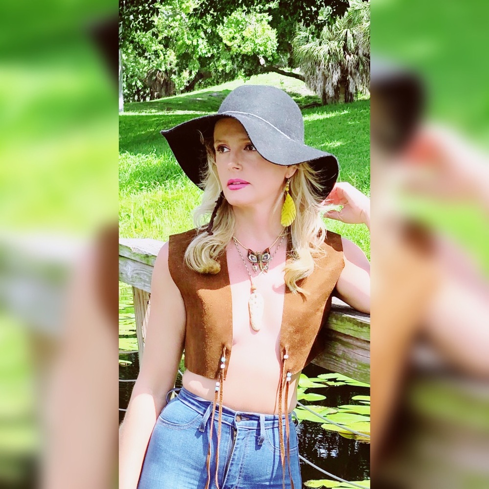 60’s Vintage Handmade Suede Vest with Fringe